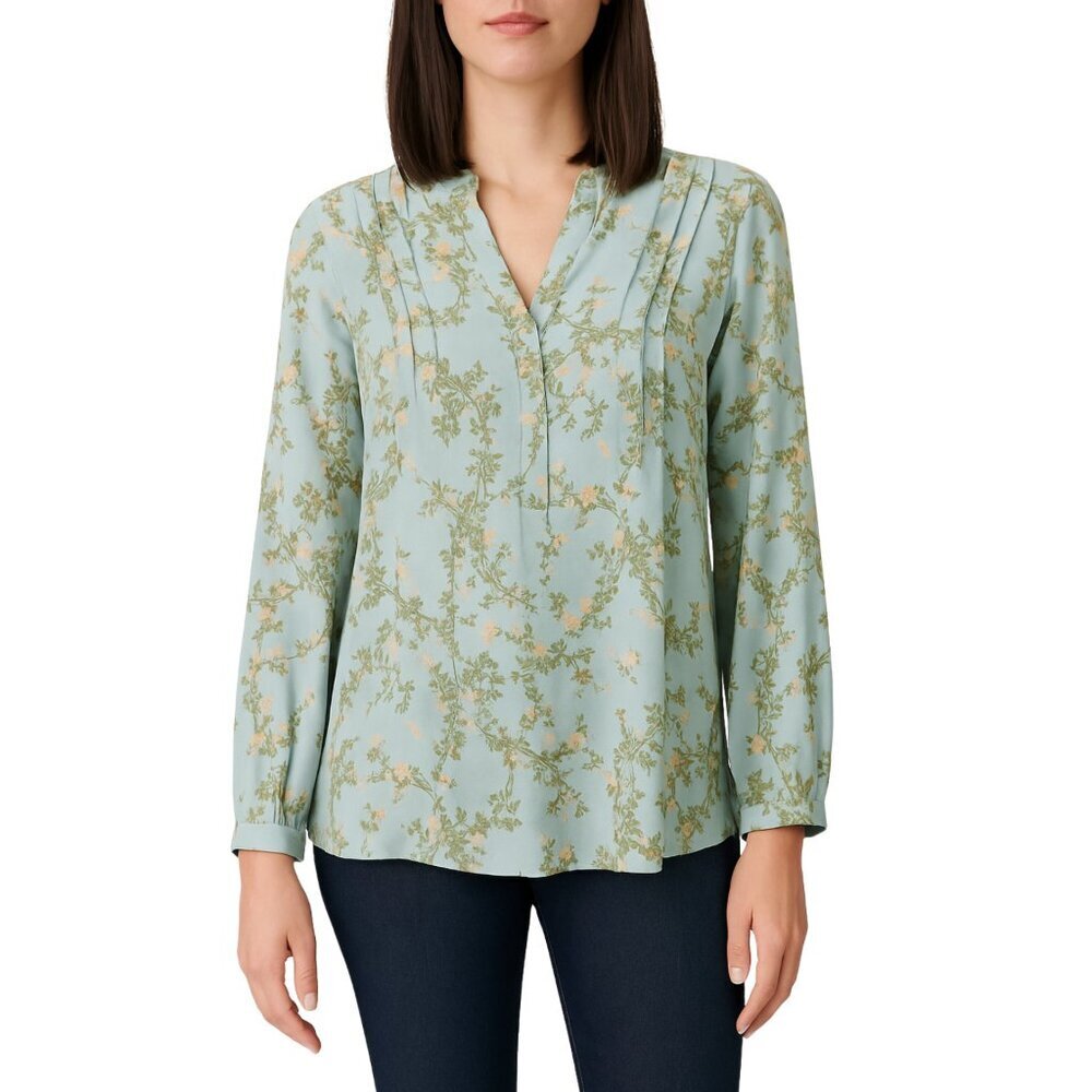 Peruvian Connection Floral Pleated Blouse Size Small